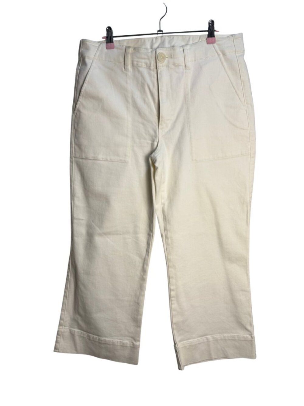CAbi Cream Cropped Wide Leg Pants Size 12